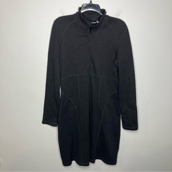 Athleta Cassidy half zip dark gray dress long sleeve women’s size large tall - Picture 2 of 10